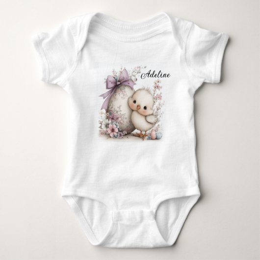Personalized Easter Chick Illustration Romper (Voorkant)