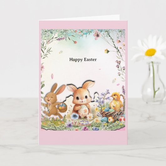 Personalized Easter Folded Greeting Card Kaart (Kleine Plant)