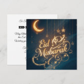 Personalized Eid Mubarak  Modern Greeting  Card Kaart (Voorkant / Achterkant)