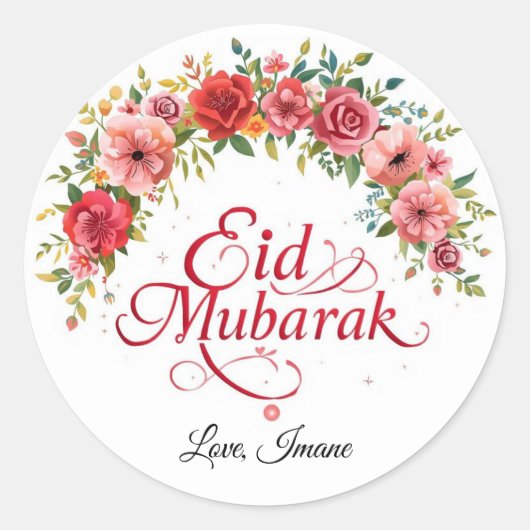 Personalized Eid Mubarak Muslim Classic Round  Ronde Sticker (Voorkant)