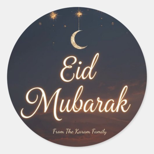 Personalized Eid Mubarak Muslim Stickers Gifts (Devant)