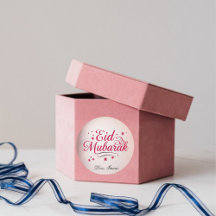 Personalized Eid Mubarak Round Stickers