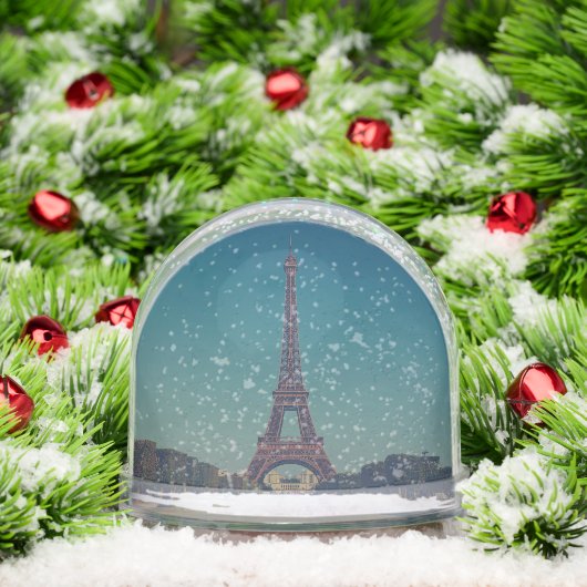 Personalized Eiffel Tower Snow Globe Custom Design (Noël)