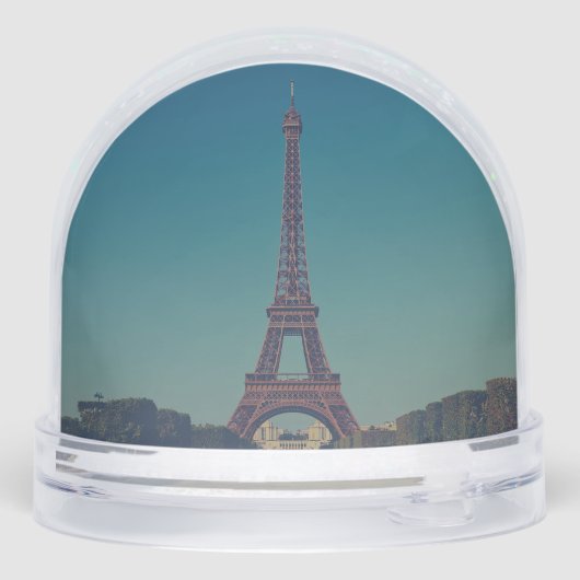 Personalized Eiffel Tower Snow Globe Custom Design (Arrière)