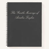 Personalized Elegant Black Journal Gift with Name (Devant)