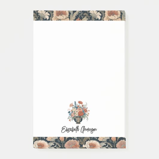 Personalized Elegant Dark Floral Post-it® Notes (Voorkant)