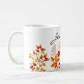 Personalized Elegant Fall Floral Embroidered Koffiemok (Links)