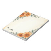 Personalized Elegant Floral Autumn Notepad Notitieblok (Gedraaid)