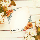 Personalized Elegant Floral Autumn Notepad Notitieblok