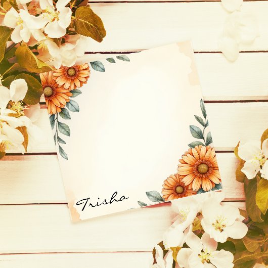 Personalized Elegant Floral Autumn Notepad Notitieblok