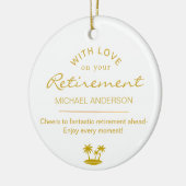 Personalized Elegant Gold Retirement Keepsake Keramisch Ornament (Links)
