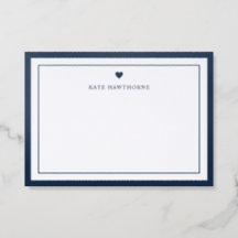 Personalized Elegant Heart Letterpress Note Card