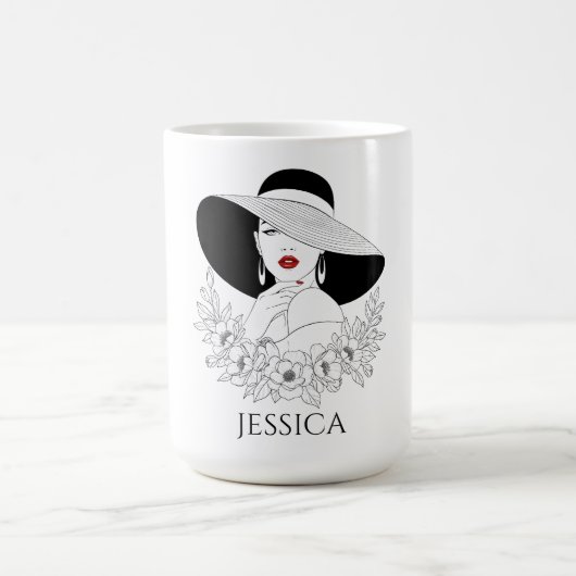 Personalized Elegant Lady Coffee Mug (Centre)