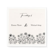 Personalized Elegant Minimalistic Wedding Napkins