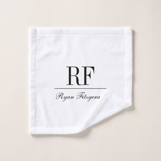 Personalized elegant name monogram initials (Gant de toilette)