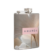 Personalized Elegant Neutral Ginkgo Leaves Heupfles (Rechts)