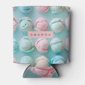 Personalized Elegant Pastel Stripe Ice Cream  Blikjeskoeler (Voorkant)
