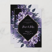 [Personalized] Elegant Purple Wedding Invitation (Devant / Derrière)