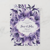 [Personalized] Elegant Purple Wedding Invitation (Devant / Derrière)