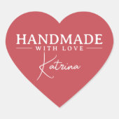 Personalized Elegant Red Hart Sticker (Voorkant)