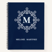 Personalized elegant retro trendy simple monogram notitieboek (Voorkant)