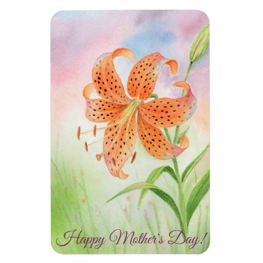 Personalized Elegant Tiger Lily Magneet (Verticaal)