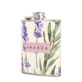 Personalized Elegant Watercolor Lavender Heupfles (Links)