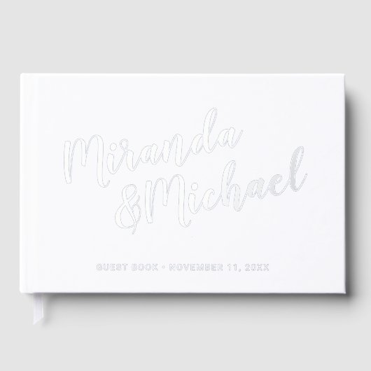 Personalized Elegant White and Silver Wedding (Recto)