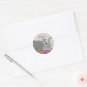 Personalized Elephant Name Round Sticker (Envelop)