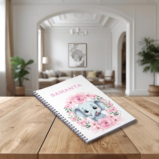 Personalized Elephant Notebook Notitieboek
