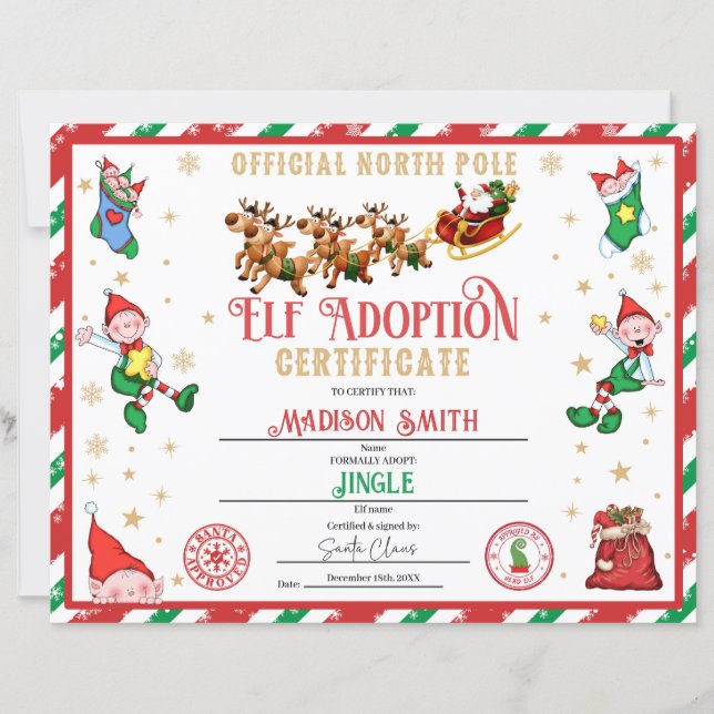 Personalized Elf Adoption Certificate (Voorkant)