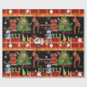 Personalized Elf Boy Name Christmas | Red Plaid Cadeaupapier (Vlak)
