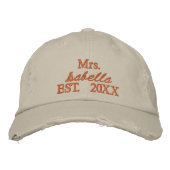 Personalized embroidered Mrs. hat - Customized Geborduurde Pet (Voorkant)