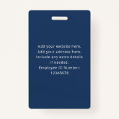 Personalized Employee Photo ID Company Security Badge (Achterkant)