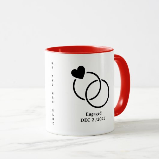 Personalized Engaged Couple Mug (Devant droit)