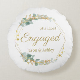 Personalized Engagement Gift Keepsake Rond Kussen