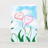 Personalized Entangled Hearts Valentine Card Kaart (Voorkant)