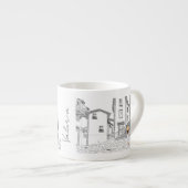 Personalized Espresso Cup with Cityscape Kop (Voorkant rechts)