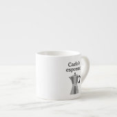 Personalized espresso cup with moka pot design kop (Voorkant rechts)