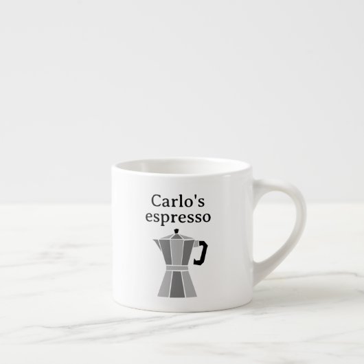 Personalized espresso cup with moka pot design kop (Rechts)