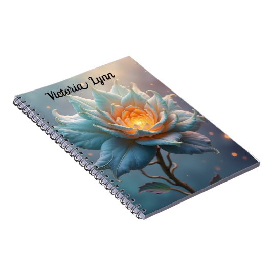 Personalized Ethereal Flower Note Book Notitieboek (Rechterzijde)
