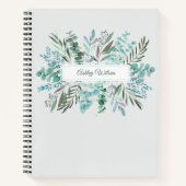 Personalized Eucalyptus Greenery Leaves Notebook Notitieboek (Voorkant)