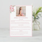 Personalized Event Menu with Photo and Pink (Debout devant)