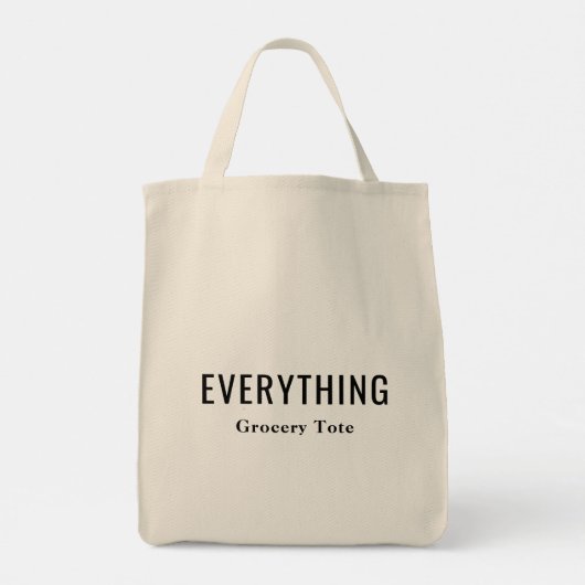 Personalized Everything Reusable Grocery Tote Bag (Achterkant)