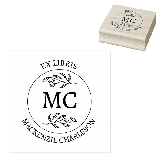 Personalized Ex Libris Monogram Book Rubberstempel
