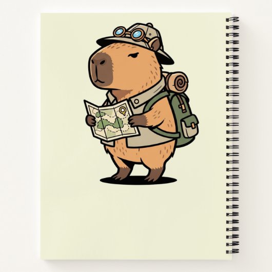 Personalized Explorer Capybara Notebook Notitieboek (Achterkant)