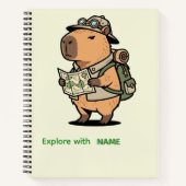 Personalized Explorer Capybara Notebook Notitieboek (Voorkant)