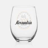 Personalized Fab Boo Lous Halloween Party Design Wijnglas Zonder Voet (Achterkant)