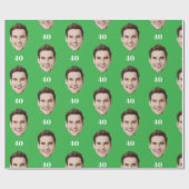 Personalized Face 10th 20th 30th 40 Birthday Party Cadeaupapier (Vlak)