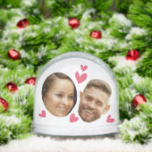 Personalized Face Custom Photo With Heart Couple Sneeuwbol (Kerstmis)